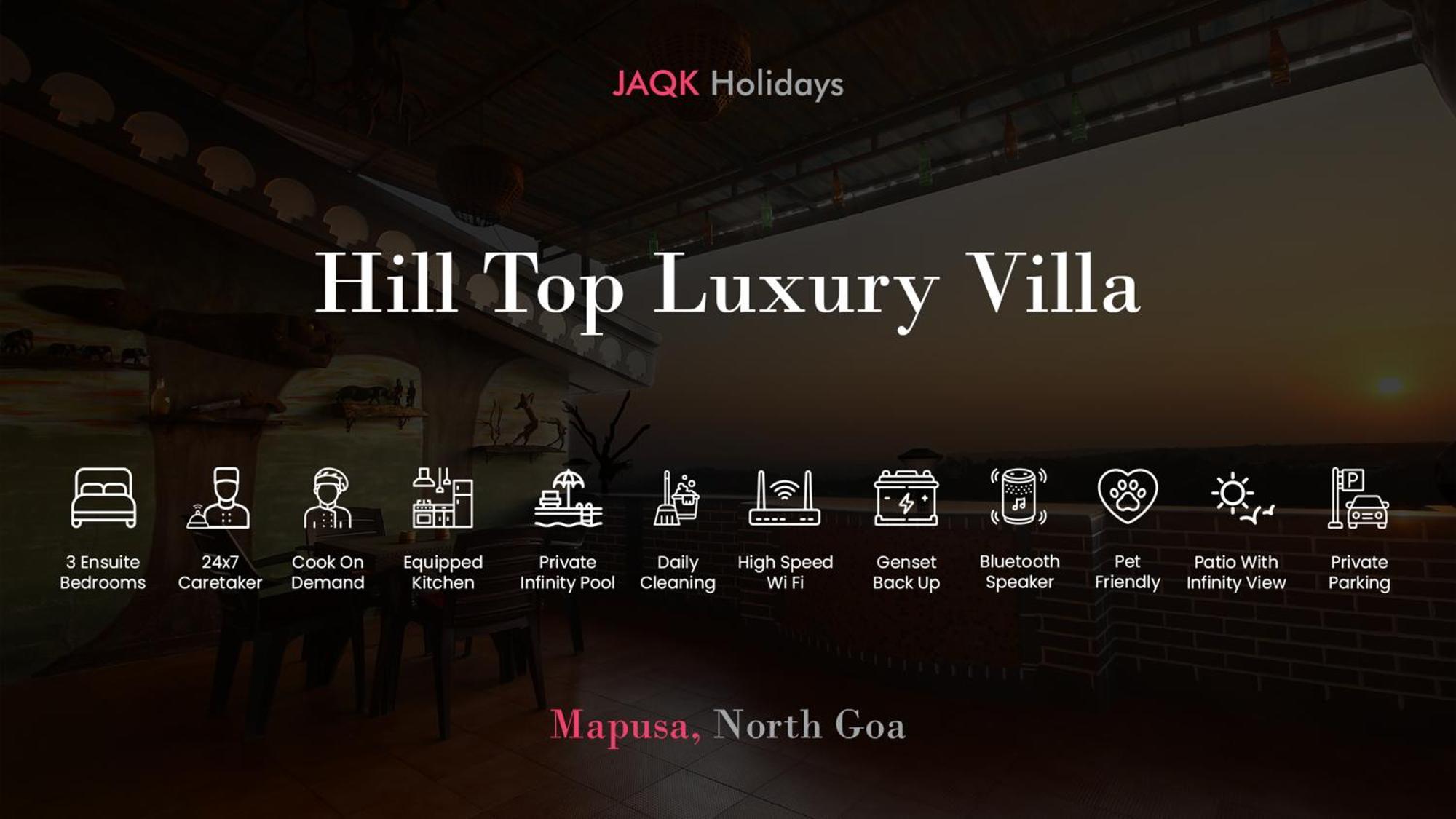 Hill Top Luxury Villa - 3 Bhk || Infinity Pool Mapusa Eksteriør bilde